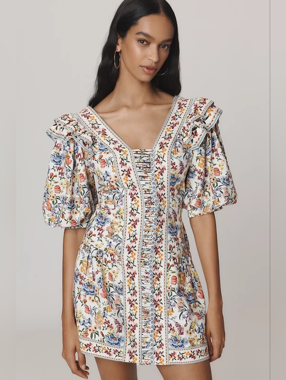 Farm Rio Greek Garden Mini Dress  - Size XS